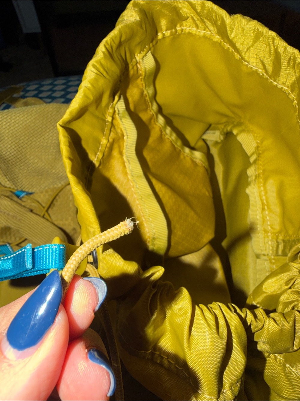 Gregory NANO 22 Mustard Yellow Backpack w/Blue Accent pocket for CamelBak - Picture 7 of 8